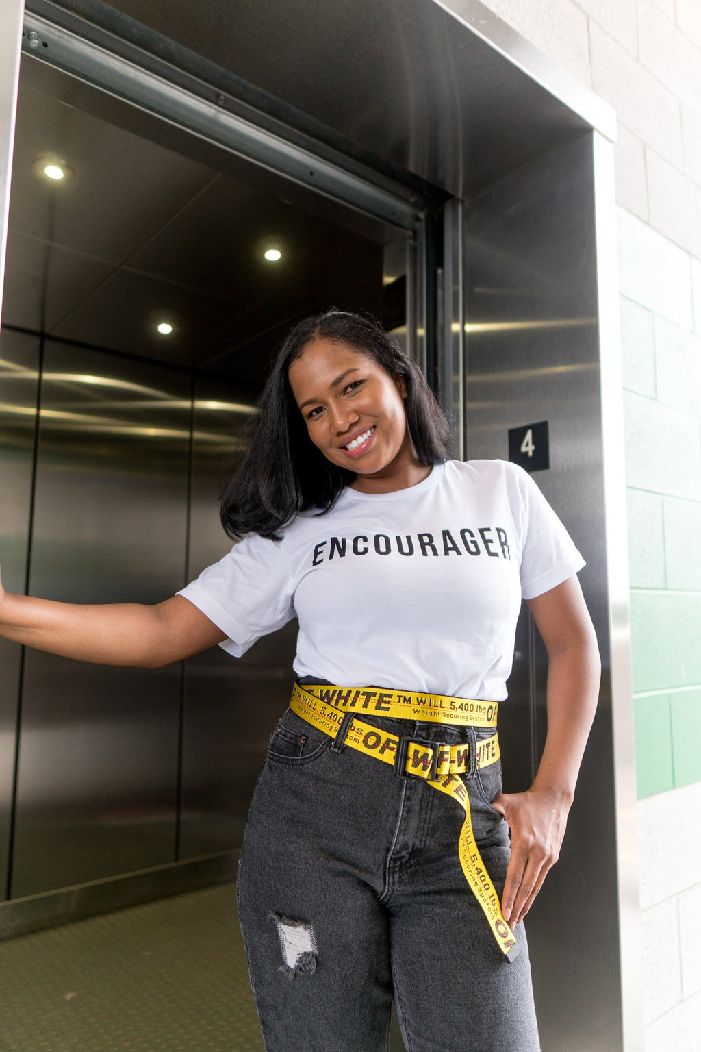 WHITE ENCOURAGER TEE