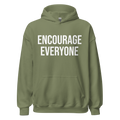 ENCOURAGE EVERYONE GRAY MILITARY GREEN HOODIE